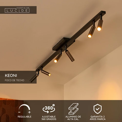 Lucide KEONI - Foco de techo - 6xG9 - Café | Essential - USP